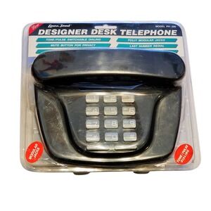 🔥Vintage 1990's Lenoxx Sound Designer Desk Telephone PH-306 New Old Stock Black